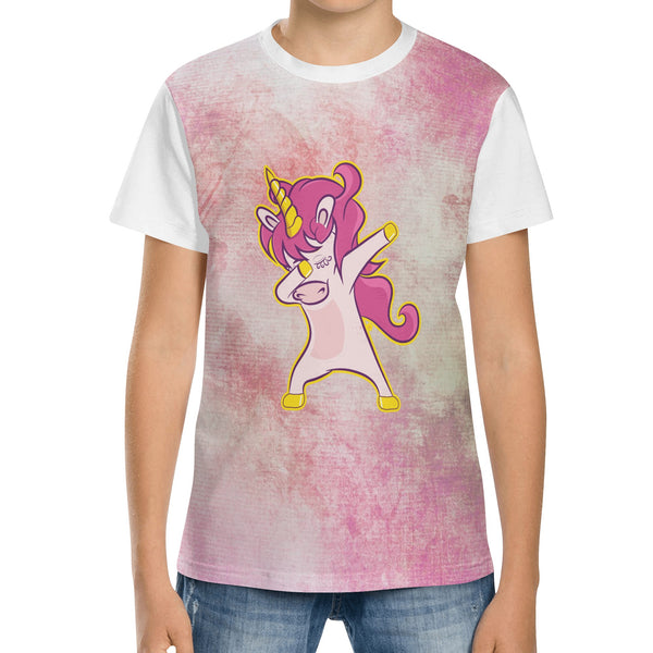 Kids Short Sleeve T-Shirt - Dabbing Unicorn