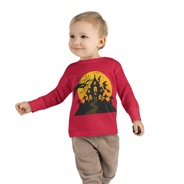 Halloween Toddler Long Sleeve Tee - Boy/Girl - House & Witch by Zycotic