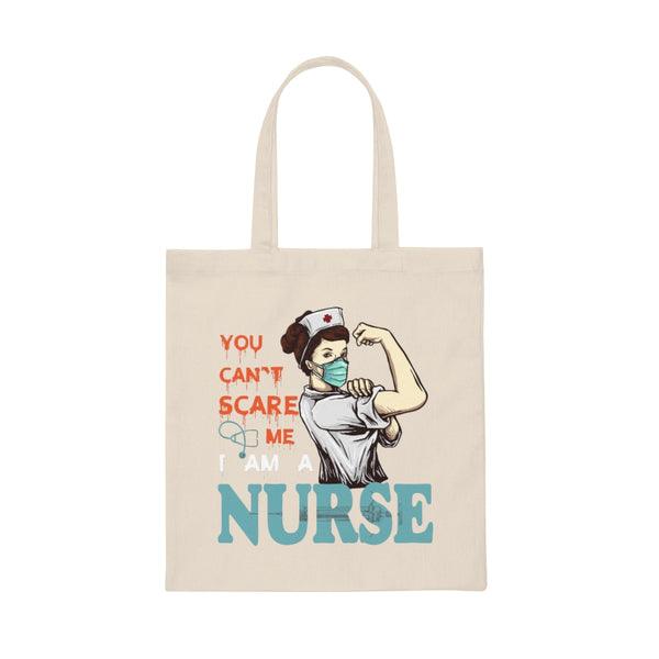 Halloween Canvas Tote Candy Bag - Can't Scare Nurse by Zycotic