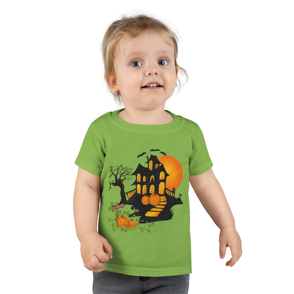Halloween Toddler T-shirt 100% Ringspun Cotton - Boy/Girl - House & Pumpkins by Zycotic