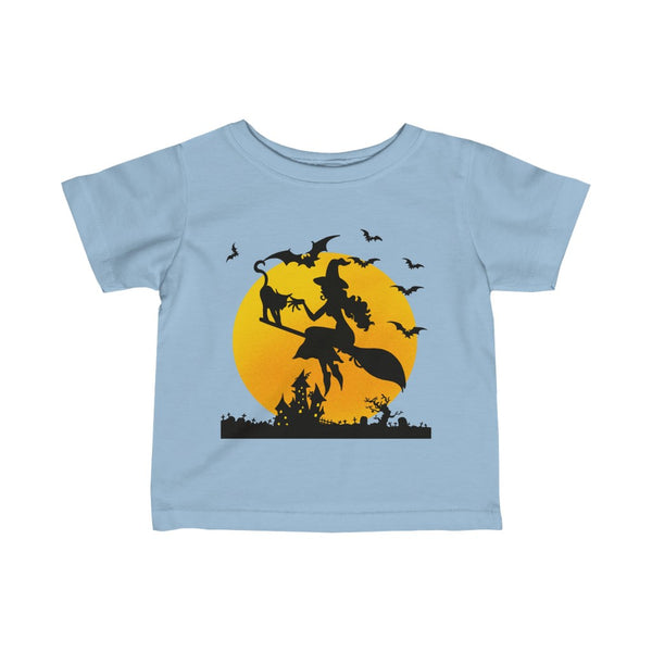Halloween Infant Fine Jersey Tee 6mo - 24mo - Cat & Witch by Zycotic