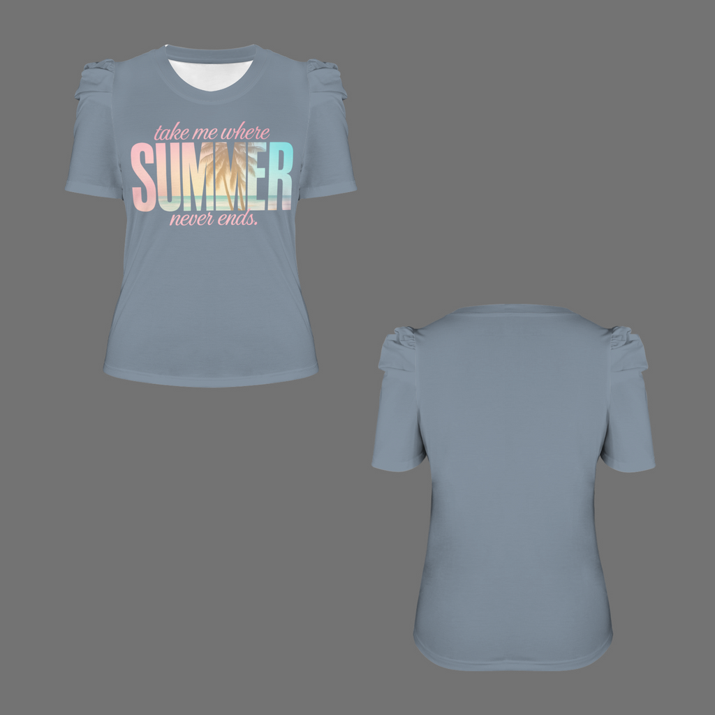 Summer Puff Sleeve T-Shirt - 1