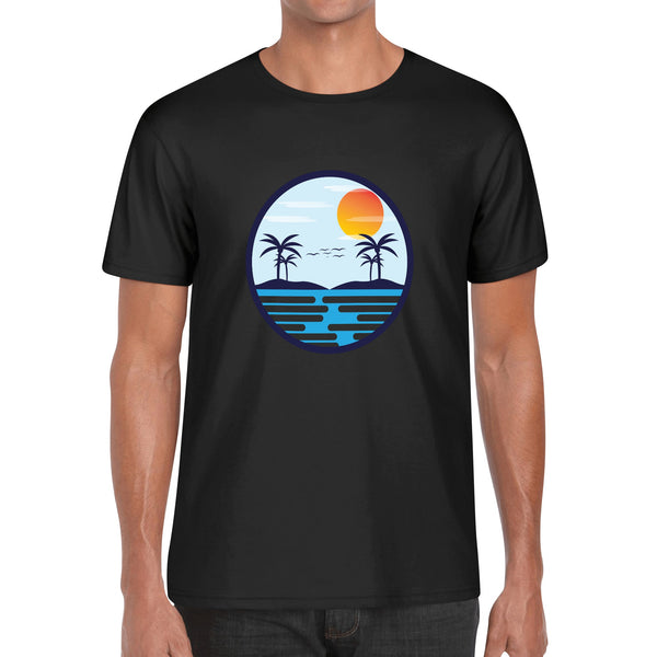 Mens Cotton T-Shirt - Retro Beach 2