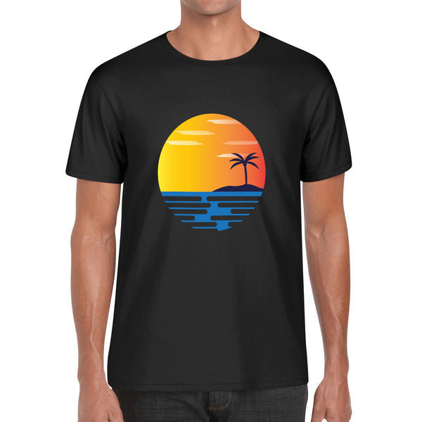 Mens Cotton T-Shirt - Retro Beach 4