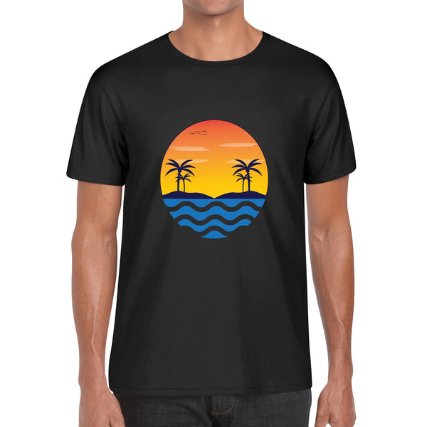 Mens Cotton T-Shirt - Retro Beach 5