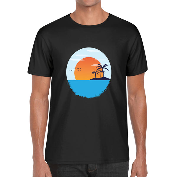 Mens Cotton T-Shirt - Retro Beach 6