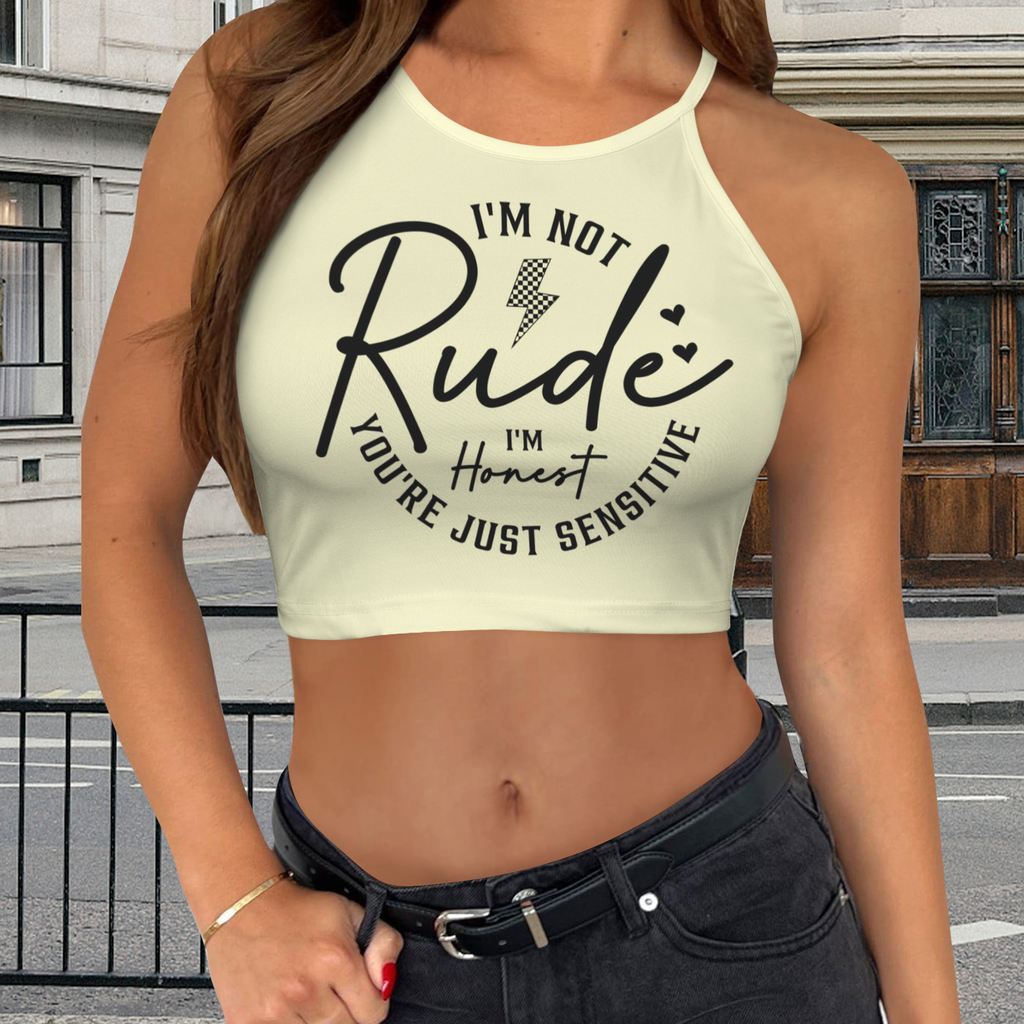 Not Rude Crop Top - Sand