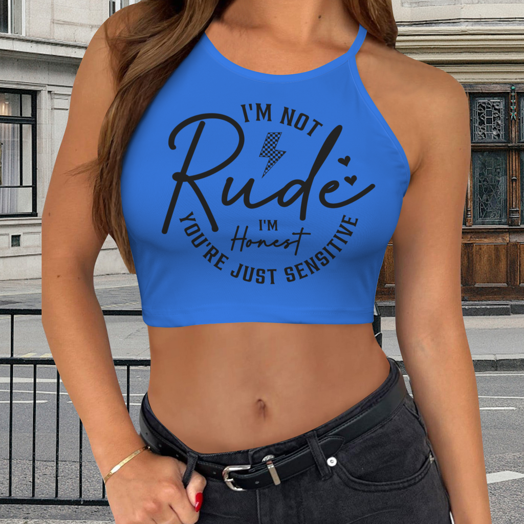 Not Rude Crop Top - Royal Blue