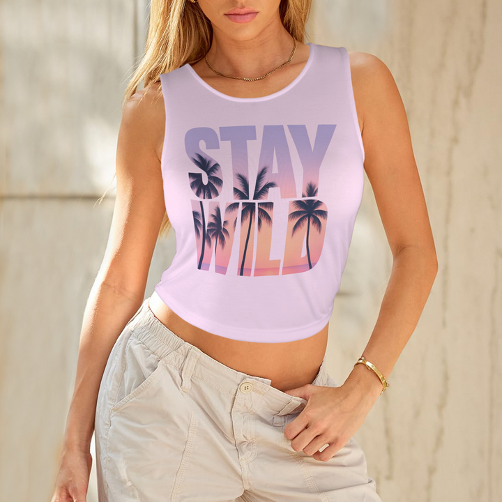 Summer Round Crop Tank - Light Pink 4
