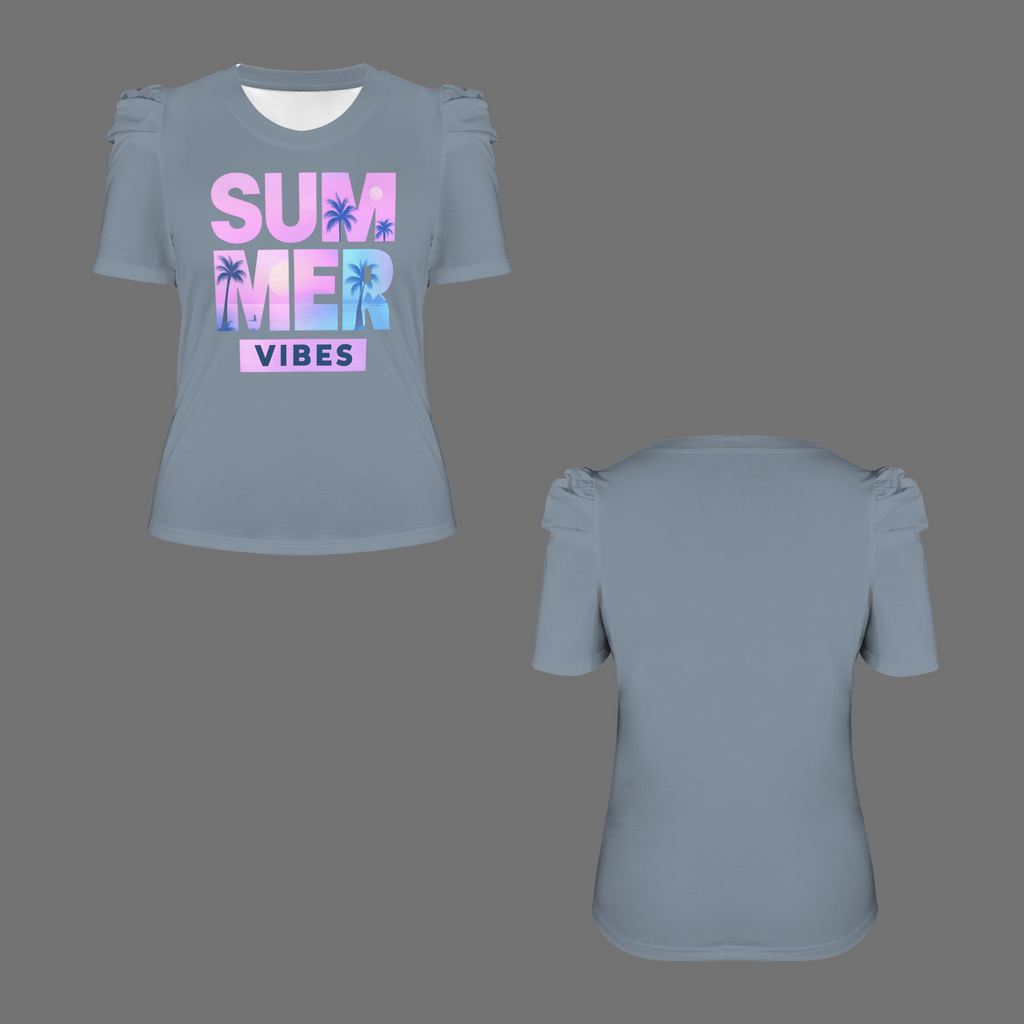 Summer Puff Sleeve T-Shirt - 4