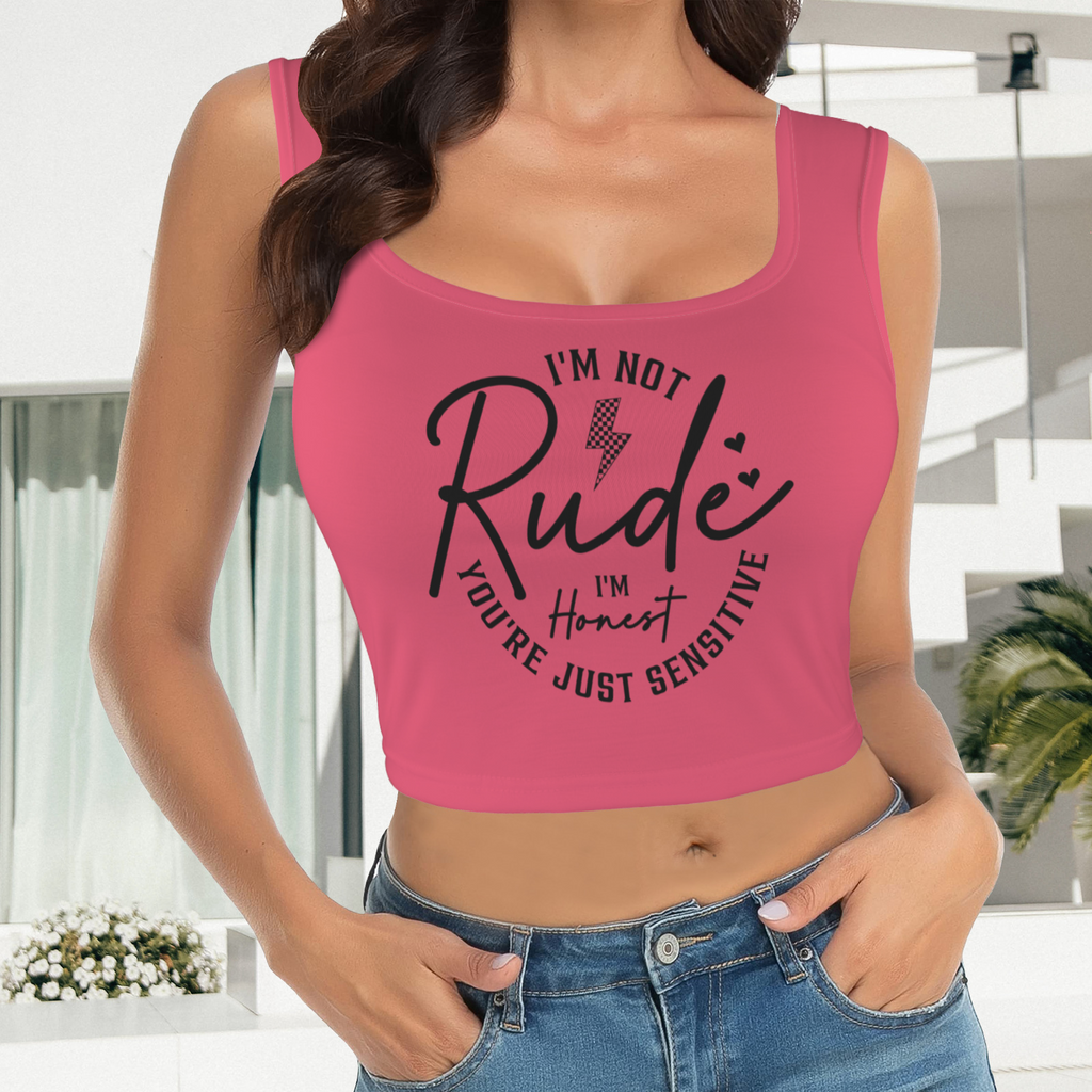 Not Rude Crop Tank - Pink