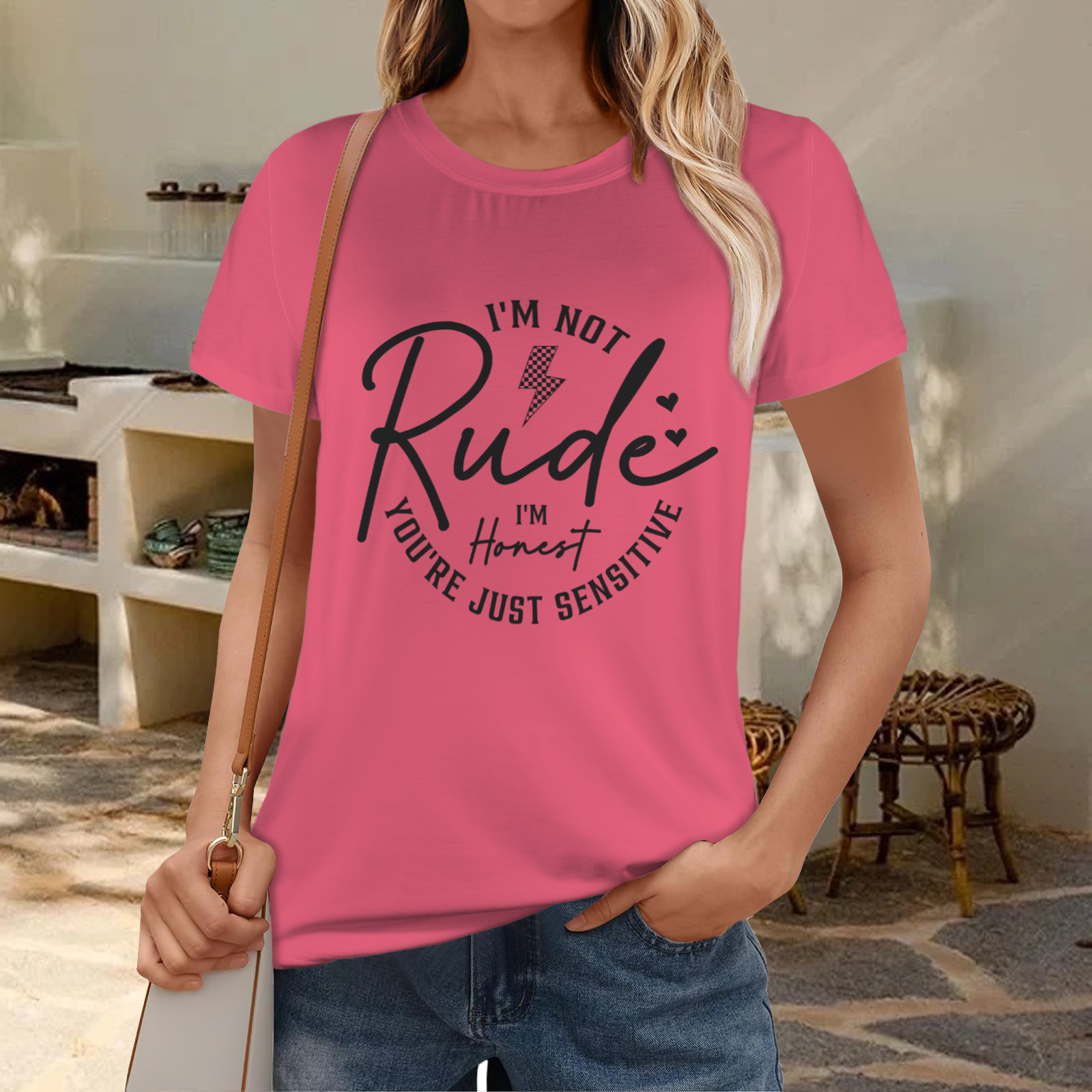 Not Rude T-Shirt - Pink