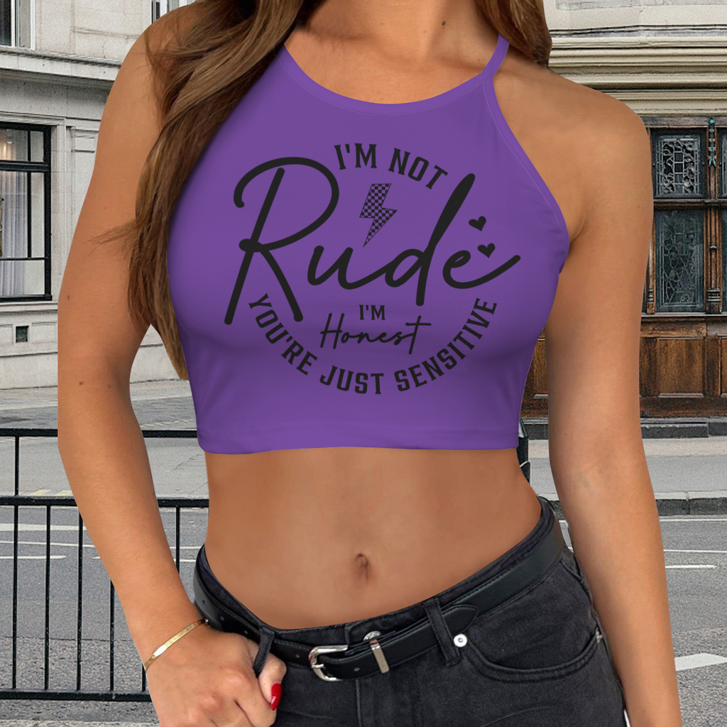 Not Rude Crop Top - Purple