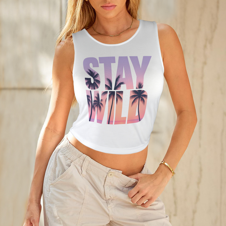 Summer Round Crop Tank - White 4