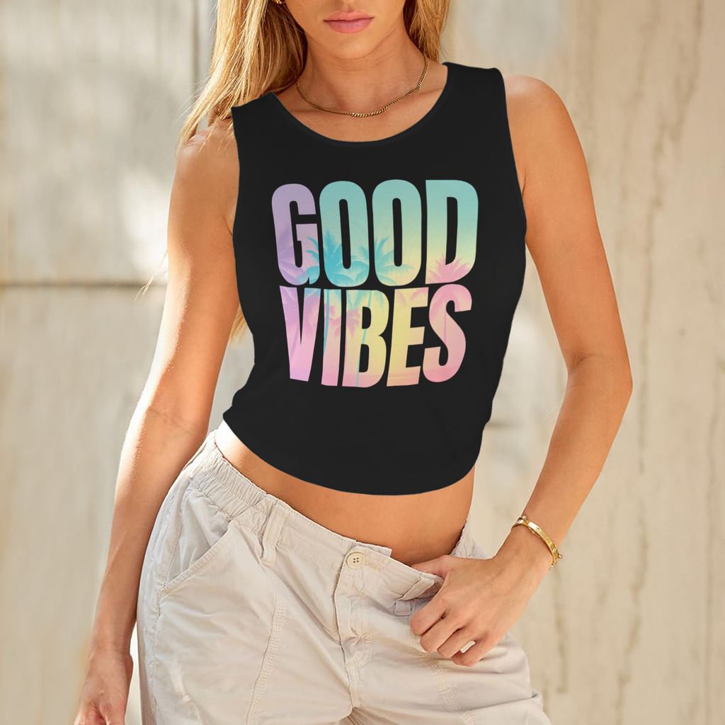 Summer Round Crop Tank - Black 5