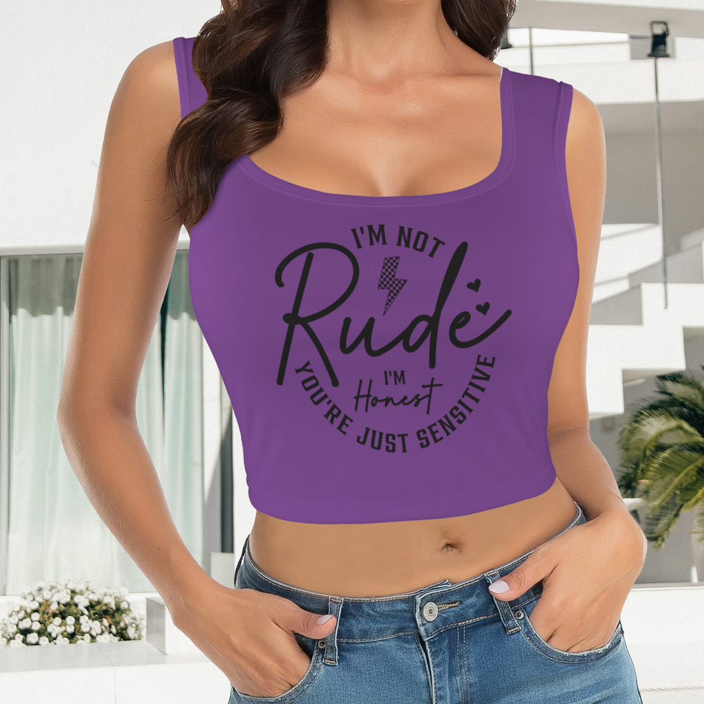Not Rude Crop Tank - Purple