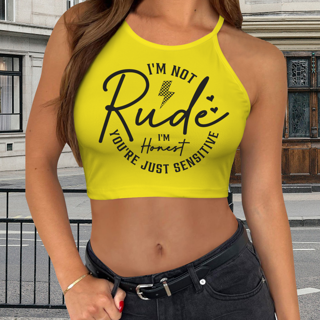 Not Rude Crop Top - Yellow