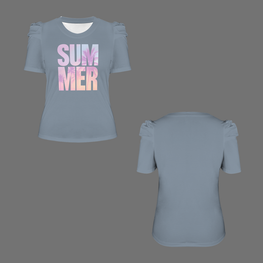 Summer Puff Sleeve T-Shirt - 2