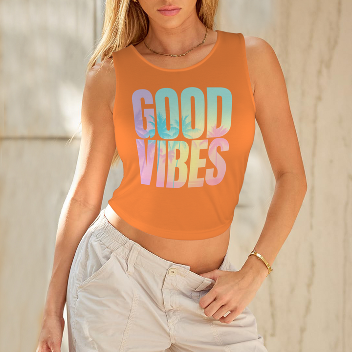 Summer Round Crop Tank - Orange 5
