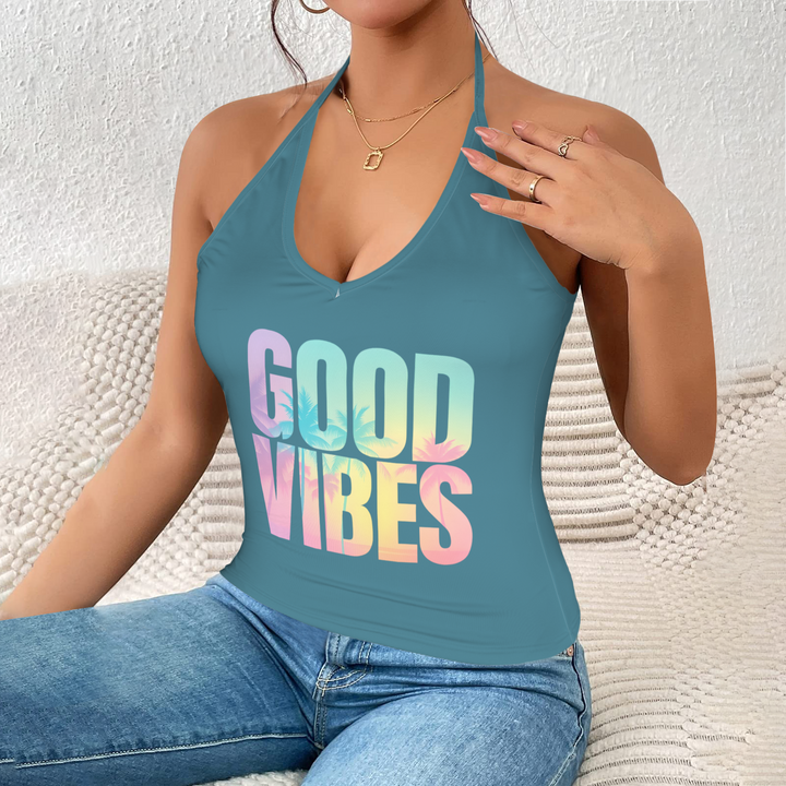 Summer Halter Cami Top - Teal 5