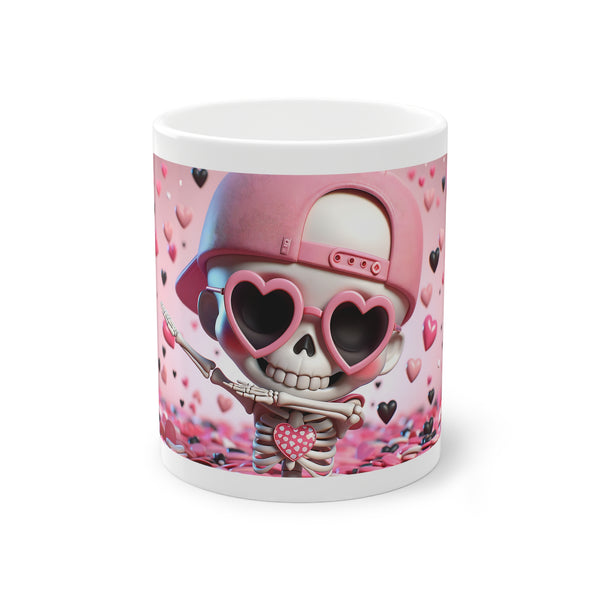 3D Valentine Skeleton 011 - 11 oz Mug by Zycotic