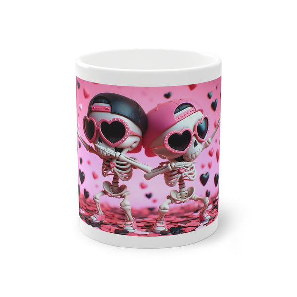 3D Valentine Skeleton 012 - 11 oz Mug by Zycotic