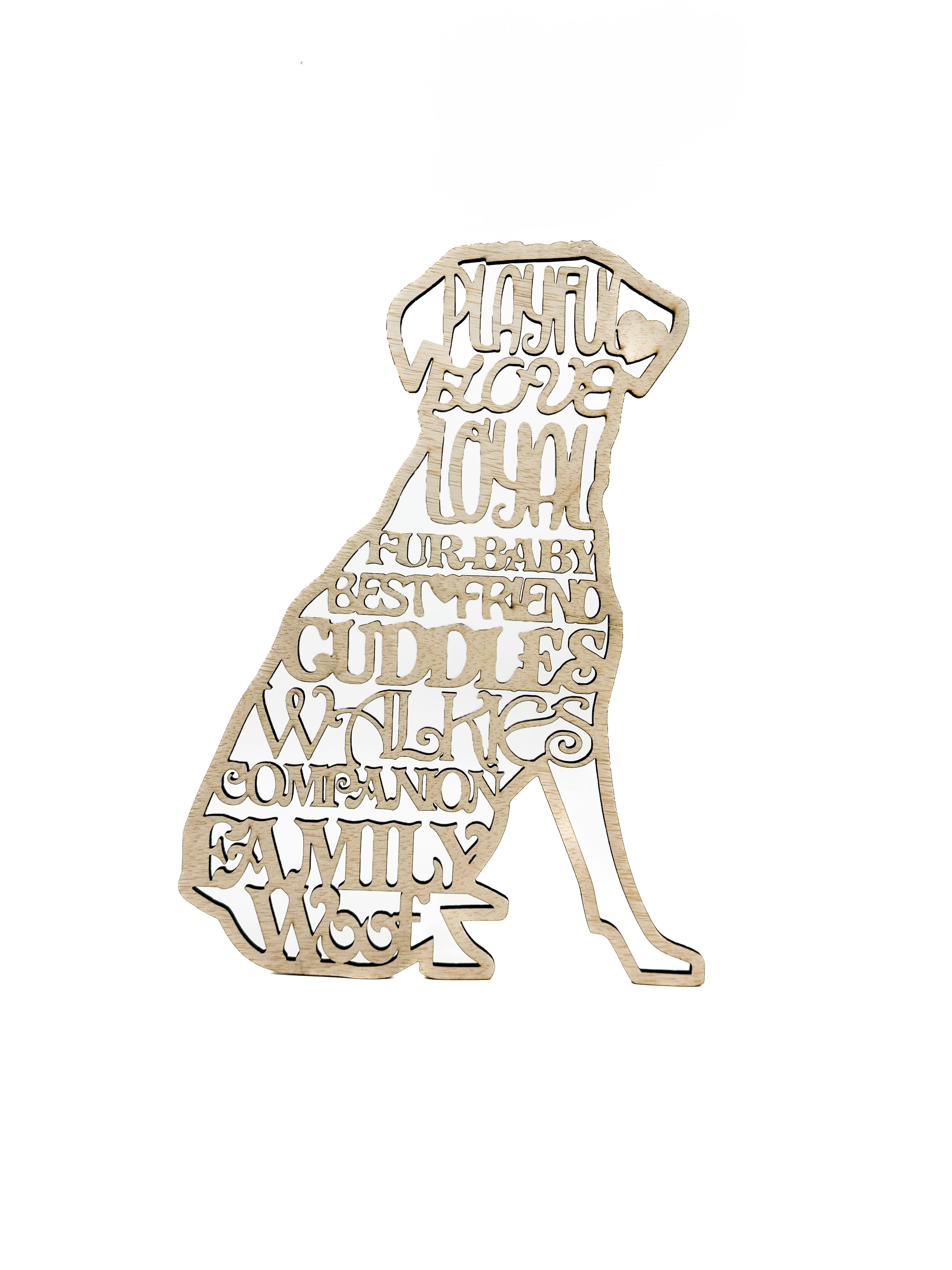 Custom Dog Cutout with Words 01