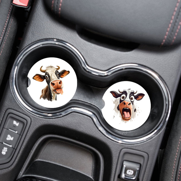Funny Cow Car Coasters - Assrt'd Variety by Zycotic