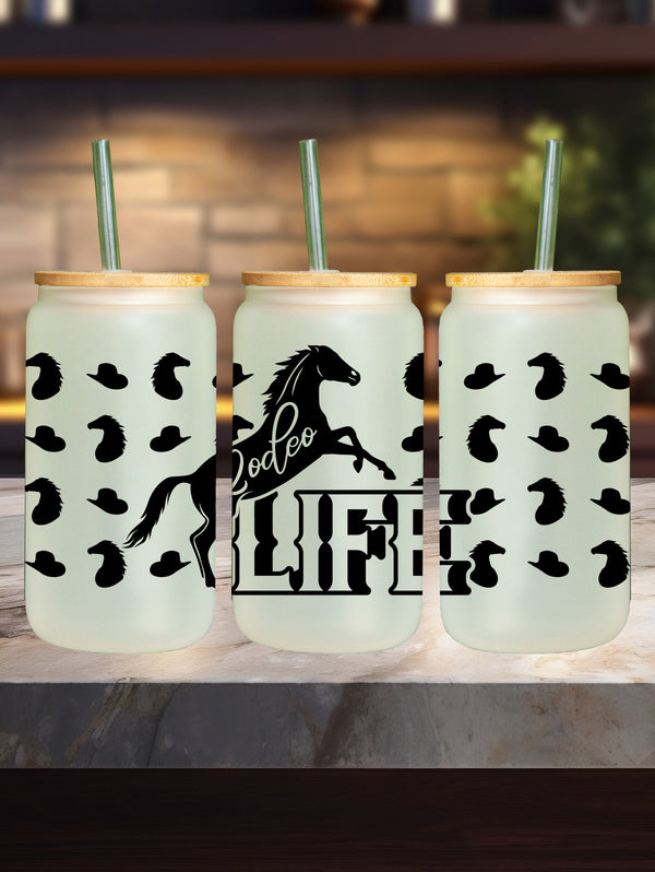 Rodeo Life Glass Can 001