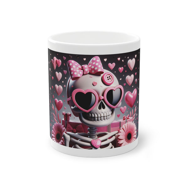 3D Valentine Skeleton 002 - 11 oz Mug by Zycotic