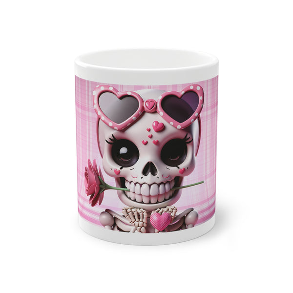 3D Valentine Skeleton 003 - 11 oz Mug by Zycotic