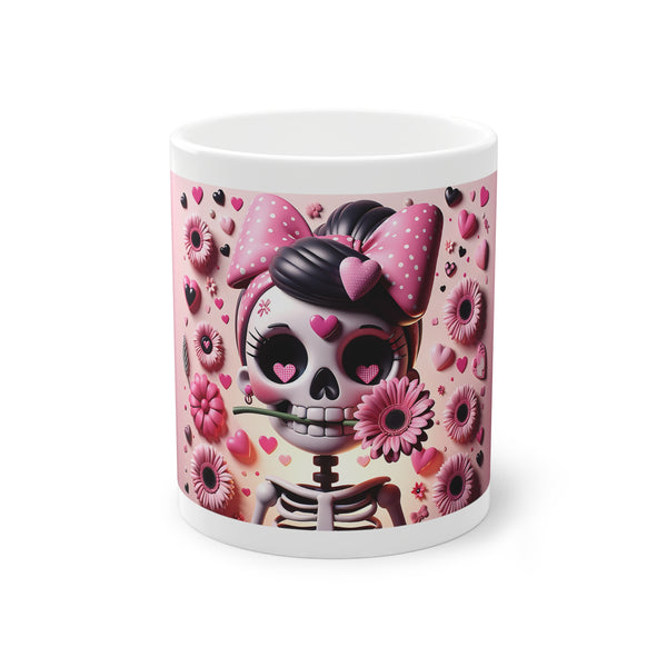 3D Valentine Skeleton 004 - 11 oz Mug by Zycotic