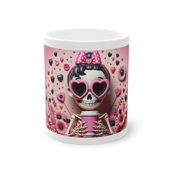 3D Valentine Skeleton 008 - 11 oz Mug by Zycotic