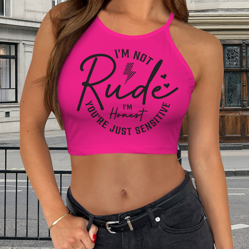 Not Rude Crop Top - Pink
