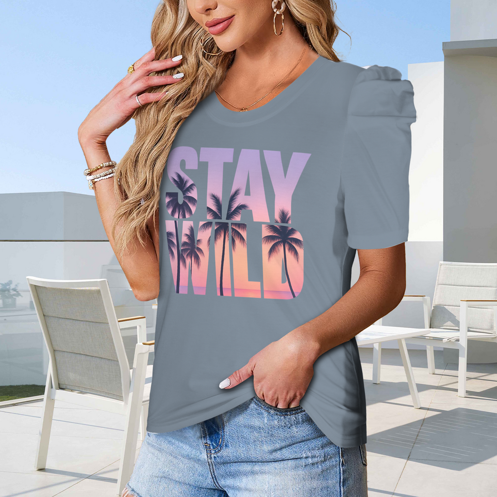 Summer Puff Sleeve T-Shirt - 3