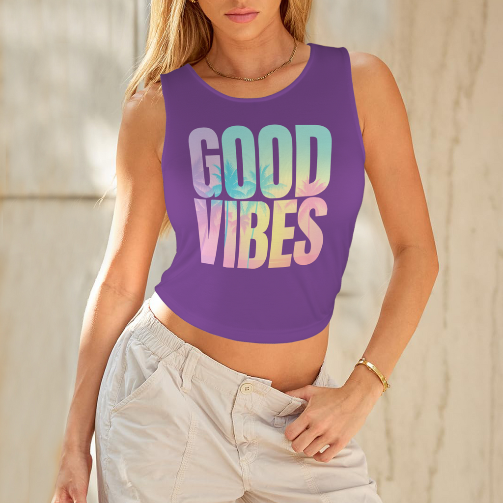 Summer Round Crop Tank - Dark Purple 5
