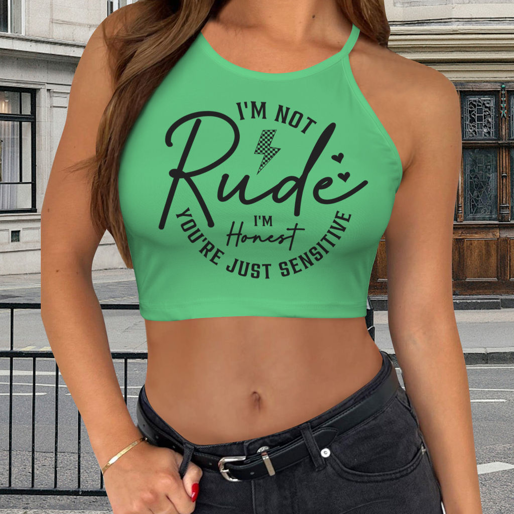 Not Rude Crop Top - Green