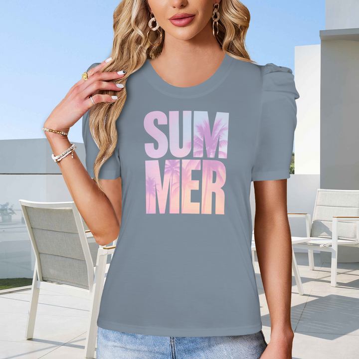 Summer Puff Sleeve T-Shirt - 2