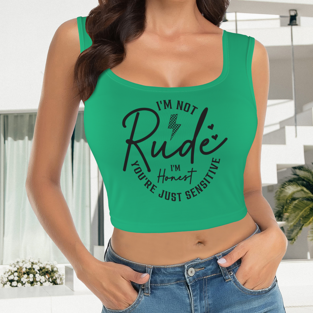 Not Rude Crop Tank - Green