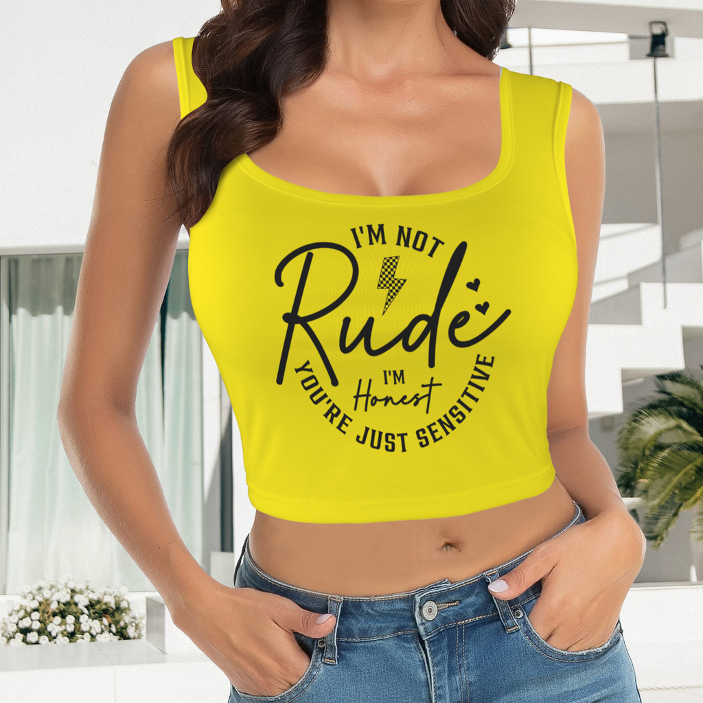 Not Rude Crop Tank - Yellow