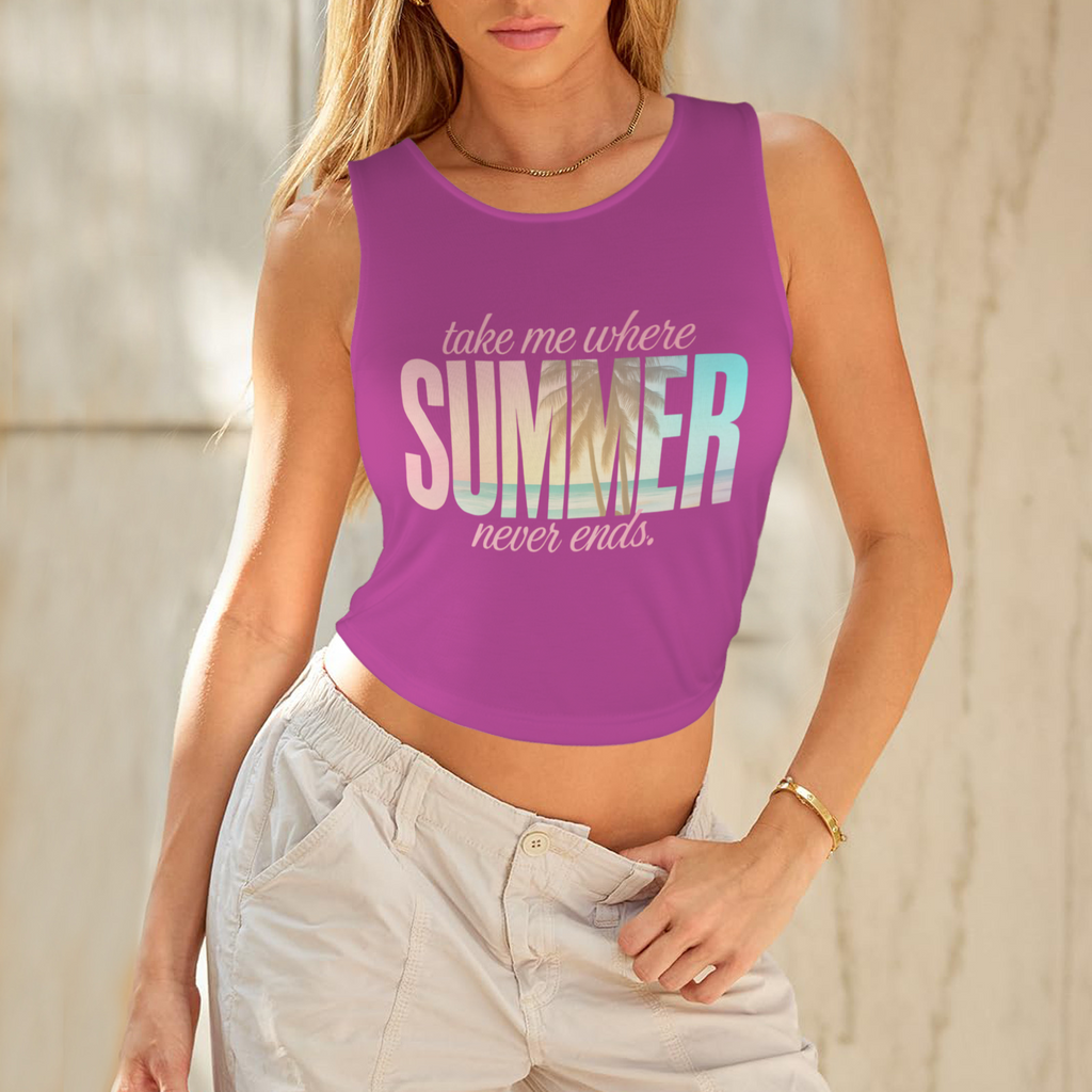 Summer Round Crop Tank - Rose 1