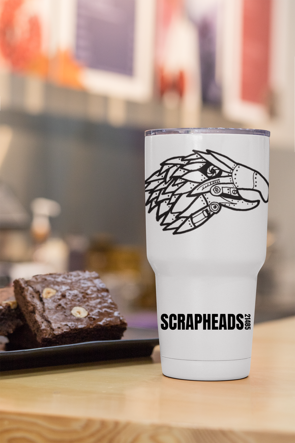 Scrapheads 20 oz White Tumbler