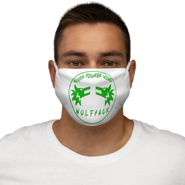 420th Wolfpack Snug-Fit Polyester Face Mask in White