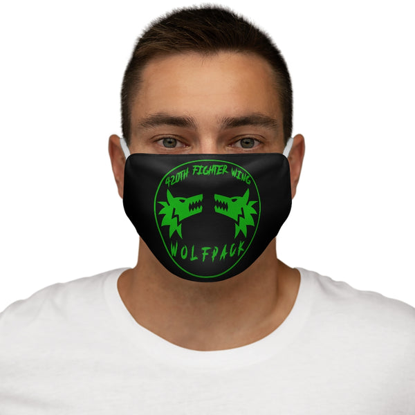 420th Wolfpack Snug-Fit Polyester Face Mask in Black