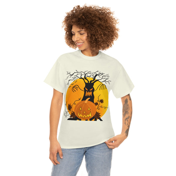 Zycotic Halloween Unisex Heavy Cotton Tee - Tree & Pumpkin