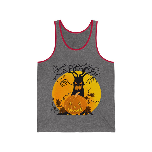Unisex Jersey Tank 100% Airlume Cotton - Tree & Pumpkin by Zycotic