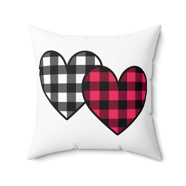 Zycotic - Plaid Hearts Spun Polyester Square Pillow