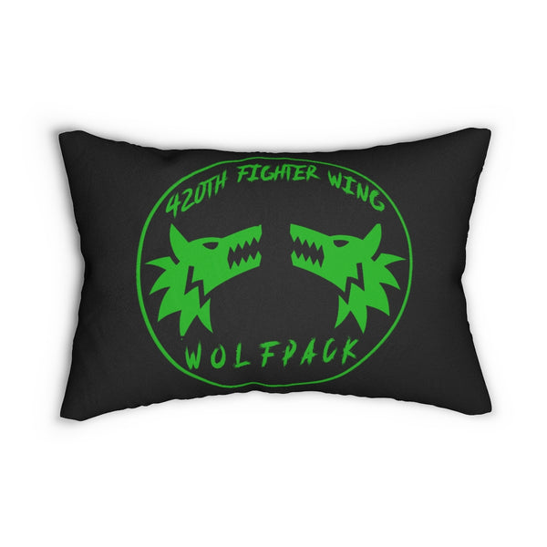 420th Wolfpack - Spun Polyester Lumbar Pillow