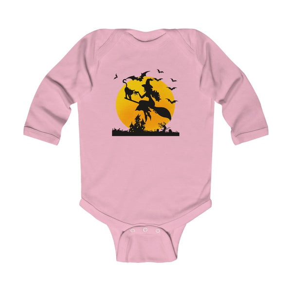 Halloween Infant Long Sleeve Bodysuit - Boy/Girl - Cat & Witch by Zycotic