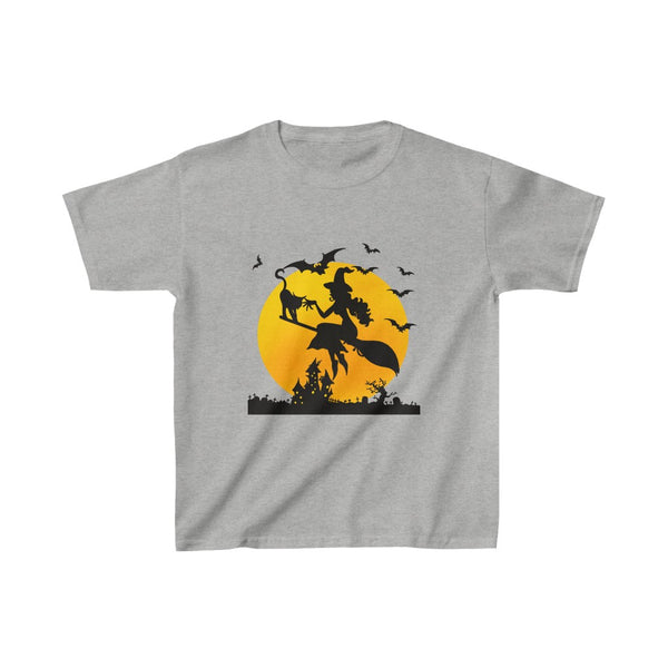 Halloween Kids Heavy Cotton™ Tee - Cat & Witch by Zycotic